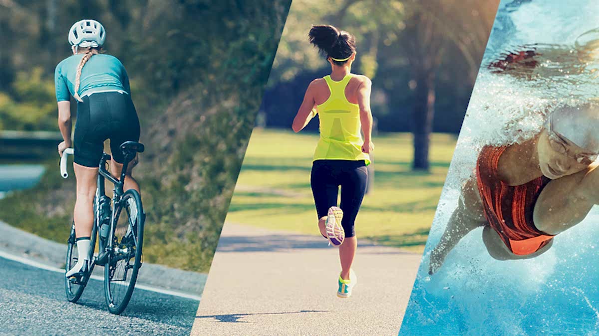 Image Of A Cyclist, Runner, And Swimmer Doing Threshold Tests
