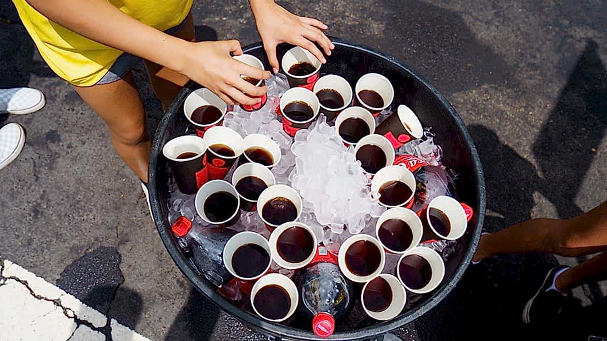 Ironman World Championships Hawai’i 2022 A Tub Full Of Soda Sits On Ice At The World Championships In Kona Hawaii 2022